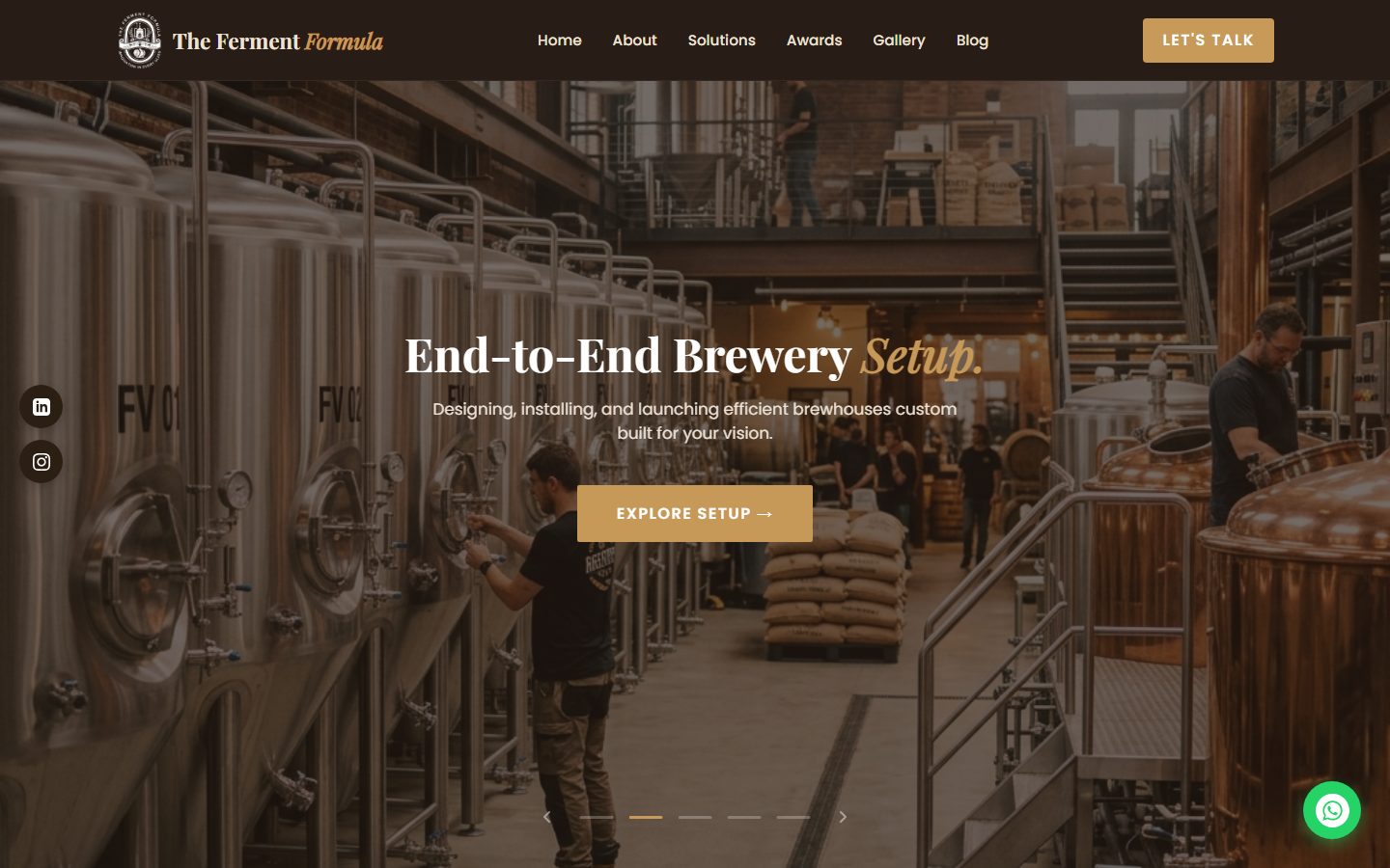 The Ferment Formula — brewery consultancy website homepage